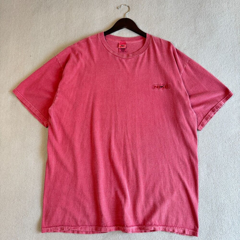 Nike Vintage T Shirt Men's XL Pink Made In USA 90s Embroidered Logo Tee